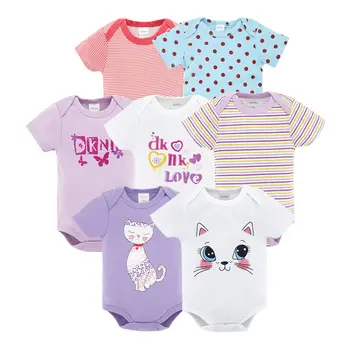 

Top Quality 7PCS Baby Boys Girls Footies Clothes 2019 Fashion Roupas de bebe Clothing Newborn Onesies Overall baby girl jumpsui