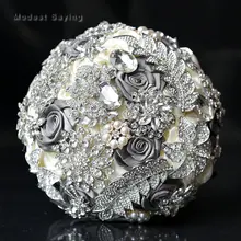 Роскошные Искусственные цветы розы Кристальные Свадебные букеты жемчуг невесты букеты Свадебные аксессуары buque de noiva