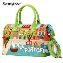 Женские сумки, кожаные Лоскутные сумки с вышивкой, сумки на плечо для девушек, сумка-мессенджер, сумка-тоут Braccialini, фирменный стиль, мультфильм, Portofino