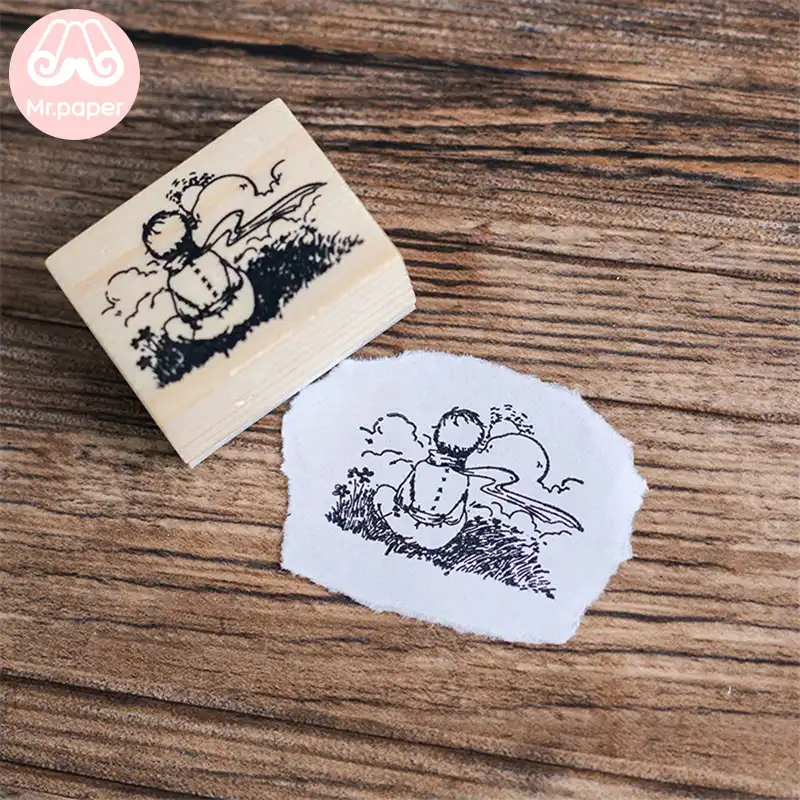 Mr Paper Dreamy Мультфильм Маленький принц Роза лиса деревянные и резиновые штампы для скрапбукинга украшения для самодельного изготовления стандартных деревянных штампов