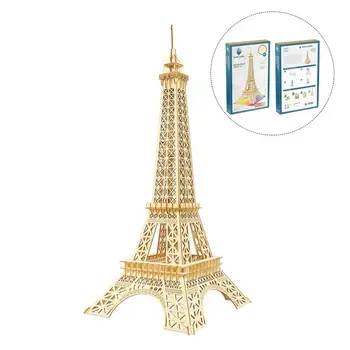 

WoodenCreative DIY 3D Wooden Puzzles Eiffel Tower Model Handmade Assembling Building Kits Wooden Puzzles To Assemble The Toy