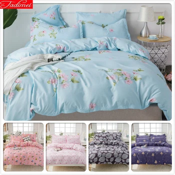 

Concise Flower Payttern Duvet Cover 3pcs 4pcs Bedding Sets New Spring Autumn Kids Child Cotton Soft Bed Linens Single Queen Size