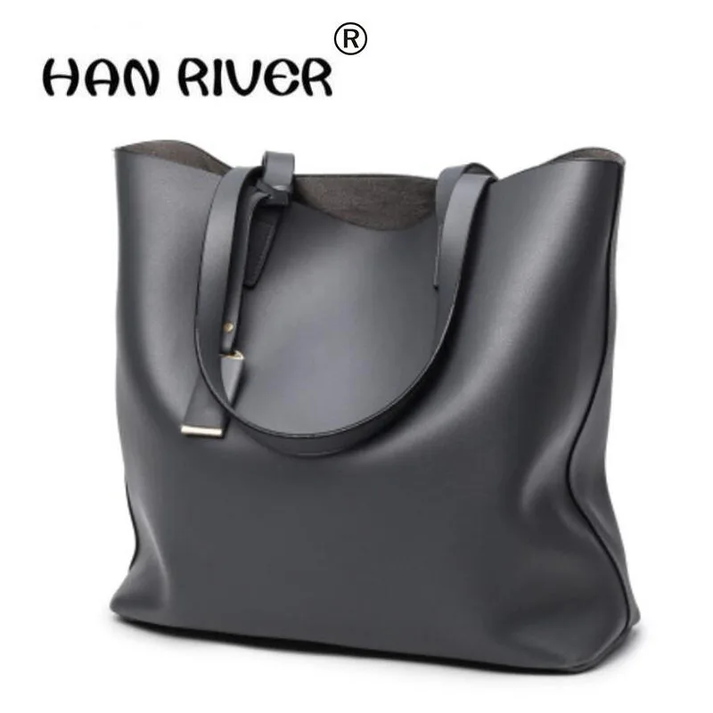 

HANRIVER 2018 autumn and winter New fashion bucket bags super-fiber PU ladies single shoulder bag Large capacity female handbag