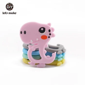 

Let's Make Silicone Dinosaur Charms 1pc DIY Beads BPA Free Silicone Teething Cute Teething Toy Silicone Teether Nursing Pendant