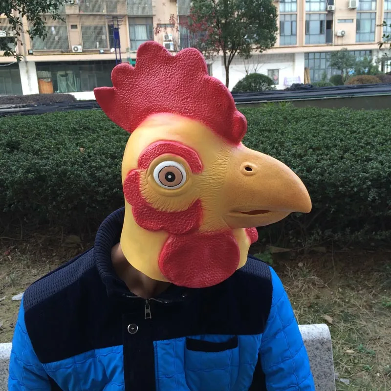 В стиле «Хеллоуин» для взрослых; костюмированных балов; Маска животного головных уборов Big Rooster маска ребенок производительность латекс курица реквизит
