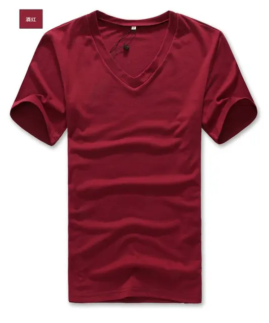 mens red v neck t shirt