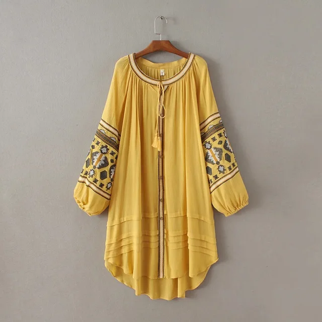 Purebliss Ethique De Boho Chic Robe 2017 Broderie Paysan Robe Aliexpress