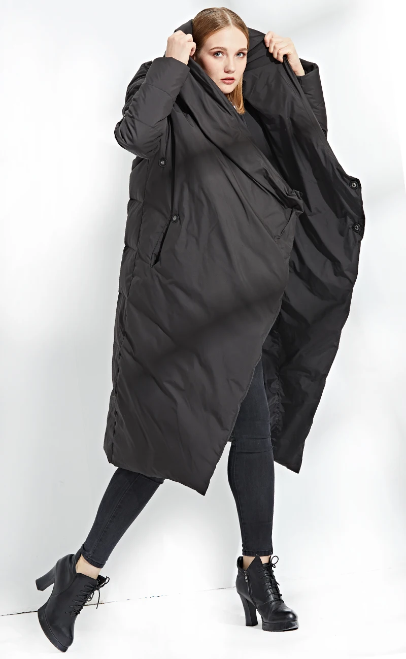 Бренд Eva freedom, зимнее женское длинное плотное белое пуховое пальто, новая мода, повседневный стиль, длинный рукав, пуховики gx1182