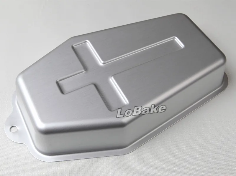 10 inches unique design cross coffin casket shape aluminium cake mold  mousse bread toast moulding for kitchen DIY baking tools