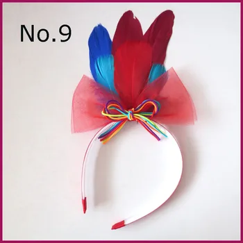 

50 BLESSING Girl DIY Popular Feather Headband Net Yarn Hair Bow Baby Wholesale