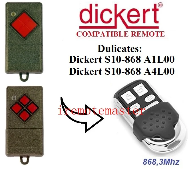 

868.3MHz aftermaket replacement remote for Dickert S10 A1L00, S10 A4L00 DHL free shipping