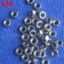 M4 1pcs 304 stainless steel hex nuts 4mm Silvery hexagon nut A2-70 nuts against rusting No rust durable General accessories