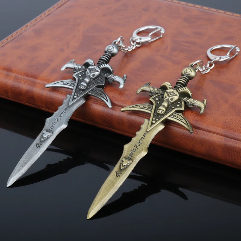 

dongsheng WOW Game World of WarCrafts Keychain The Lich King Frostmourne Sword Weapon Dagger Metal Figures Keychain Key Ring -50