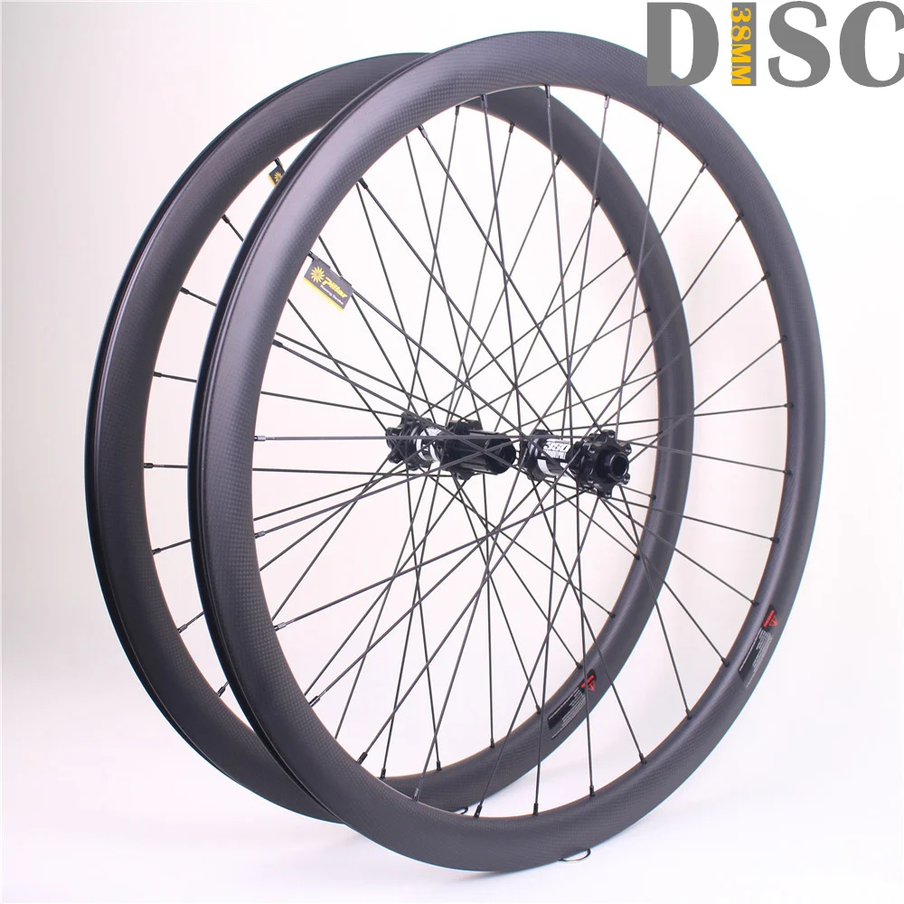 

Winowsports carbon road bike wheel 38mm 3k matte disc brake thru axle DT350 gravel road disc wheel 25mm wide carbon racing wheel