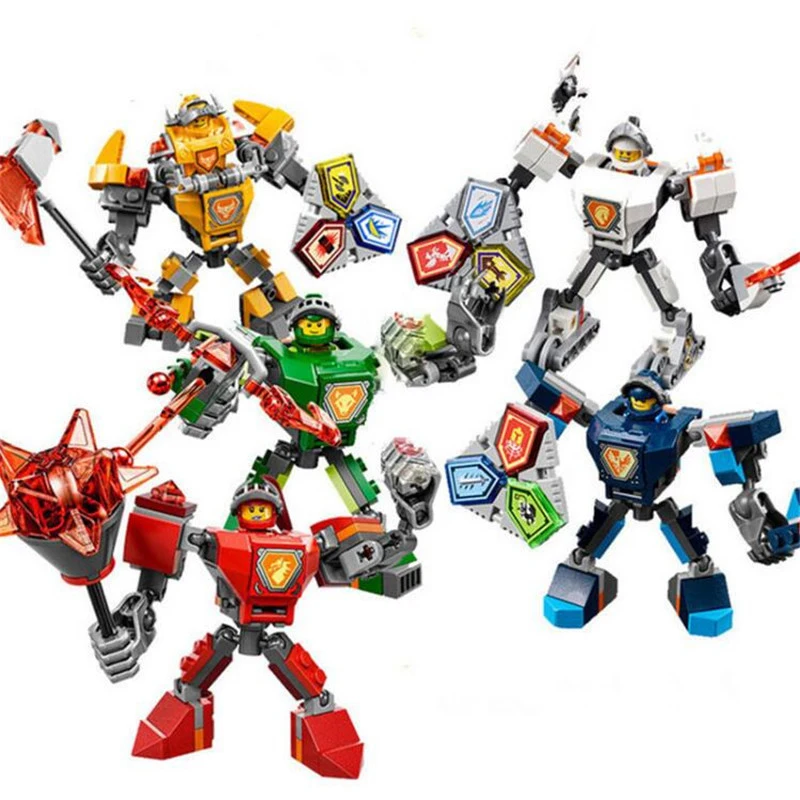 

10585 10586 10587 10588 10589 Nexus Knights Building Blocks set Macy Aaron AXL Lance Clay Battle Suit Kids bricks toys