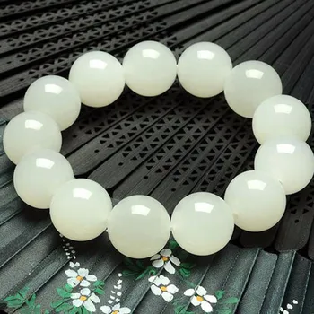 

KYKYSZDL Natural white stone Bead Bracelet men and women crystal hand chain jewelry gifts Free shipping