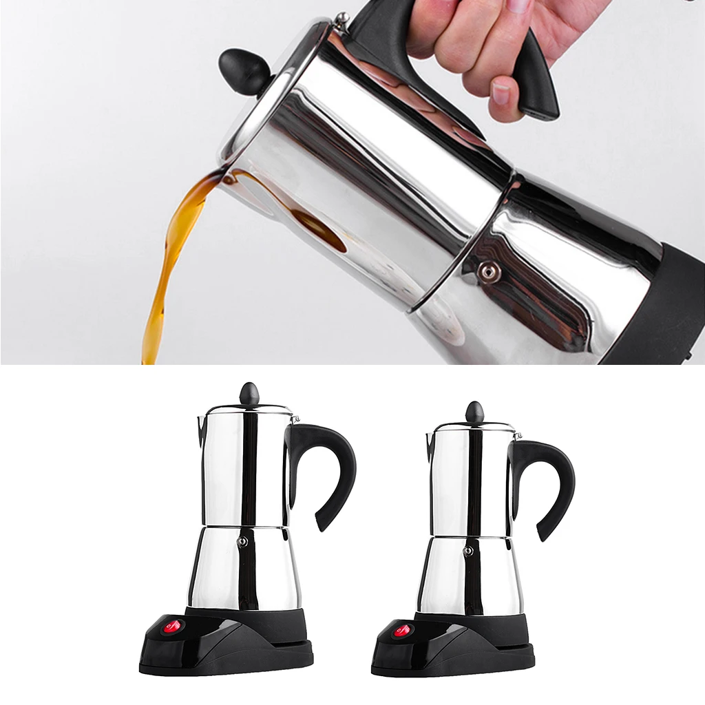 Electric Espresso Latte Percolator Stove Top Coffee Maker Mocha Pot