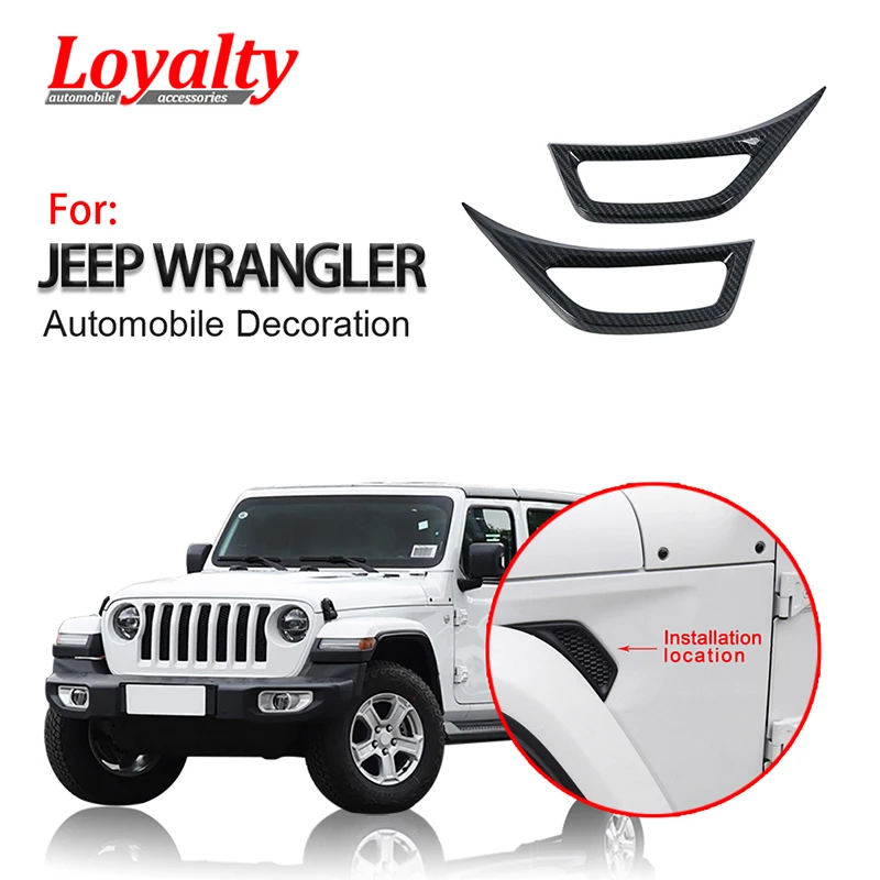 

Loyalty for Jeep Wrangler JL 2018 2019 Wheel Eyebrow Side Air Conditioning Vent Outlet Cover Sticker ABS Car Styling Accessories