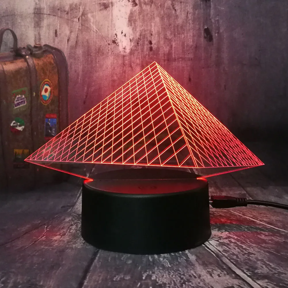 Musee du Louvre роскошный 3D Пирамида USB светодиодный ночник 7 цветов Изменение Рождество сенсорный ребенок спальня стол подарок лампа свет