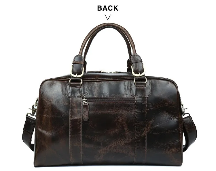 Woosir Mens Vintage Leather Duffel Travel Weekender Bag