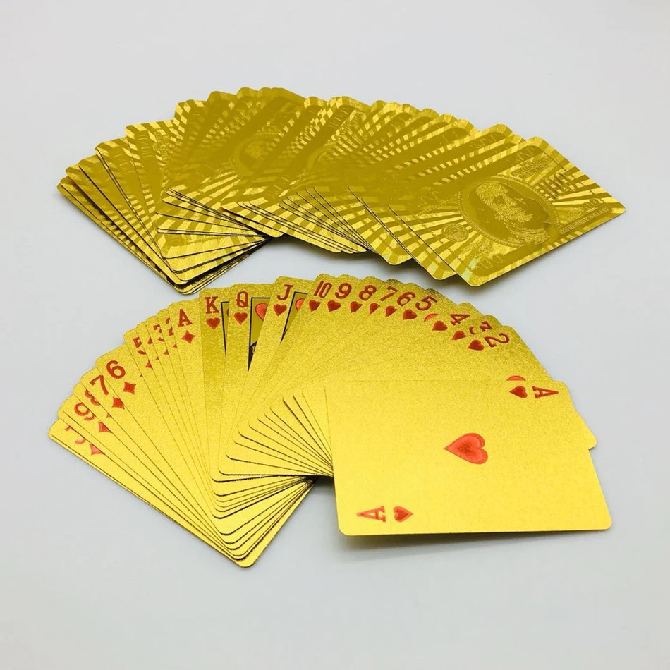 1 pcs Golden Playing Card Waterproof Cards Foil Deck Magic Trick 24K