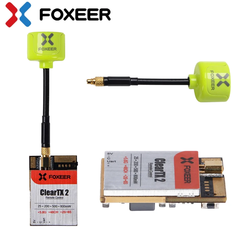 

FOXEER ClearTX 2 V2 5.8G 48CH 25/200/600MW 2S-6S switchable Transmitter For Lollipop 2 MMCX Antenna /Pagoda PRO Antenna for FPV