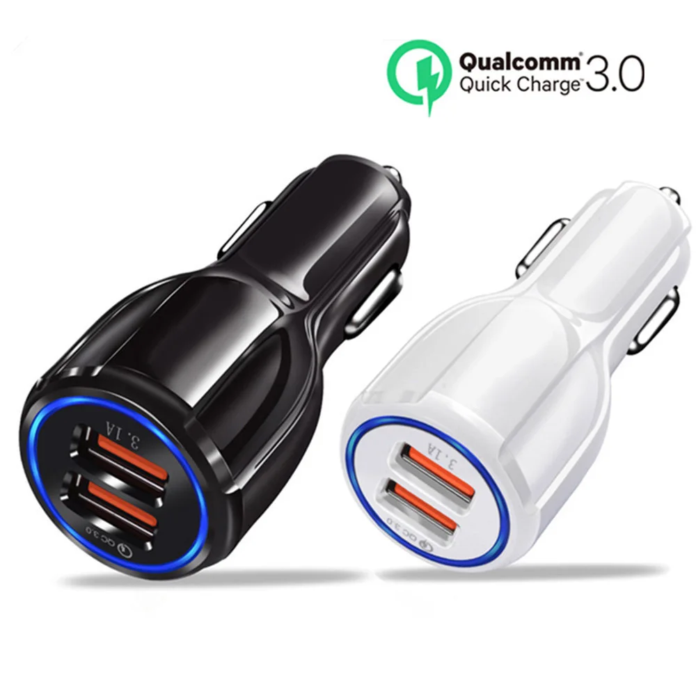 Car USB Charger Quick Charge 3.0 Mobile Phone Charger 2 Port USB Fast