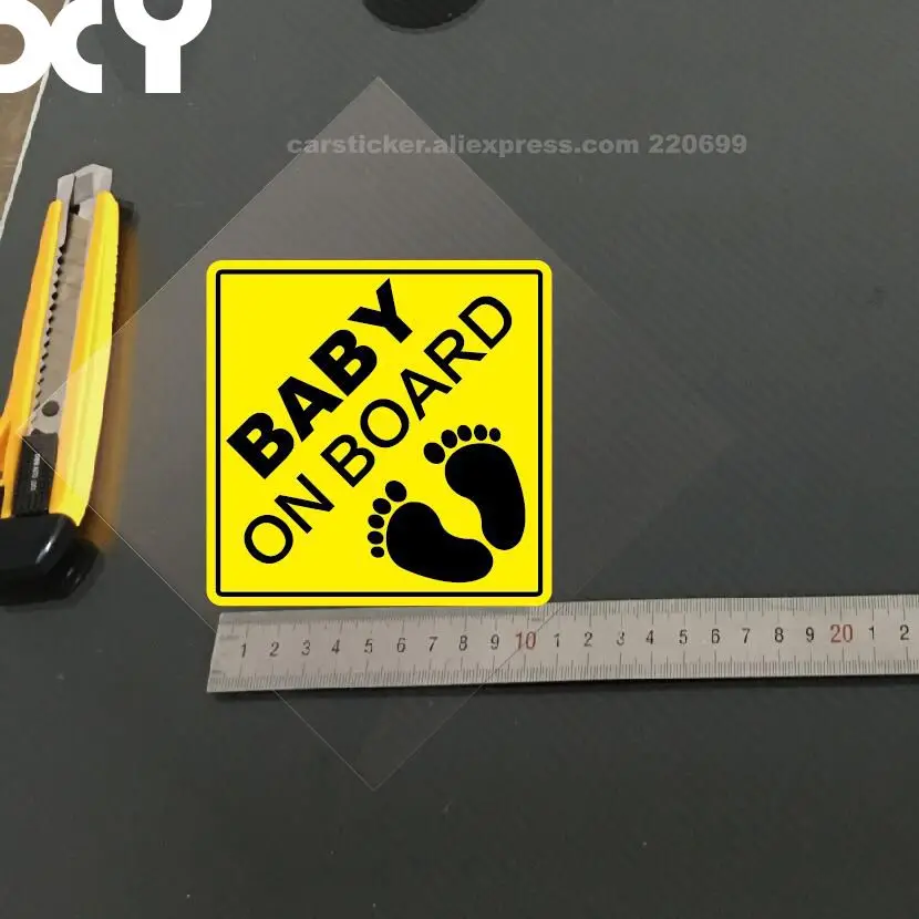 XY Baby on Board Baby in Car 반사 유형 재미 있는 자동차 스티커 트럭 자동차 모터 스티커 데칼 11cm x 11cm