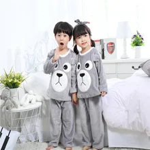 Детская теплая флисовая Пижама с рисунком для мальчиков, пижама с длинными рукавами для девочек, костюм для сна новые детские зимние фланелевые пижамы унисекс WL7811