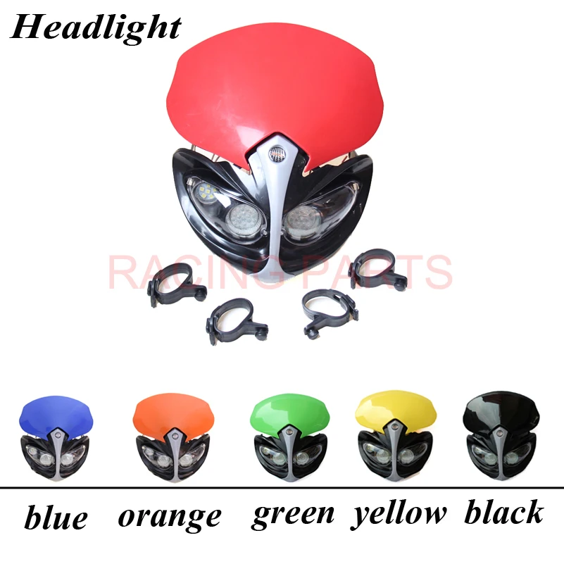 

Color dirt bike Motorcycle Universal Vision LED Headlight for 110 125 150 160 250cc Dirt Pit Bikes Motocross