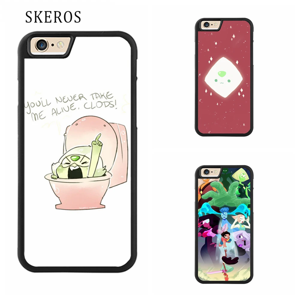 Skeros Вселенная Стивена Перидот 6 полное покрытие сотовый телефон чехол для iPhone X 4 4S