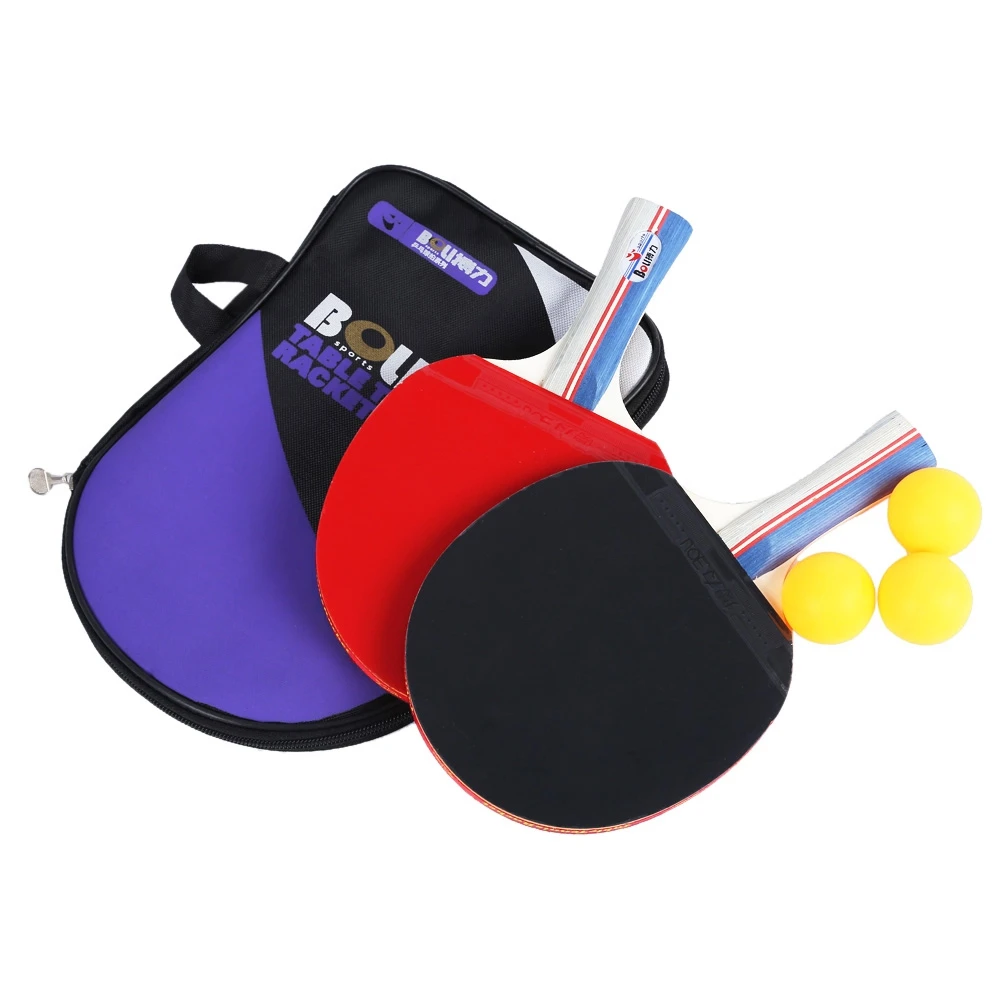 Free Shipping Table Tennis Ping Pong Racket Set Two Pimples in Rubber