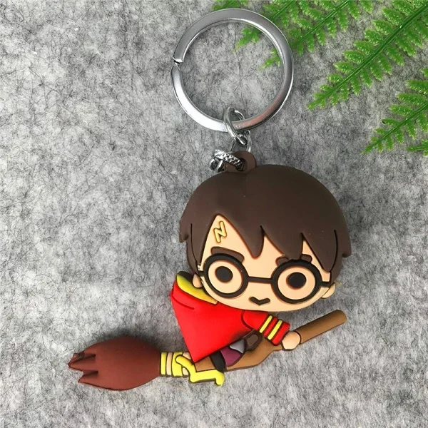 

2019 3DPVC Key Chain Toy Dobby Hermione Granger Malfoy RON Weslep Action Figure Toy Party Cospla Key Chain