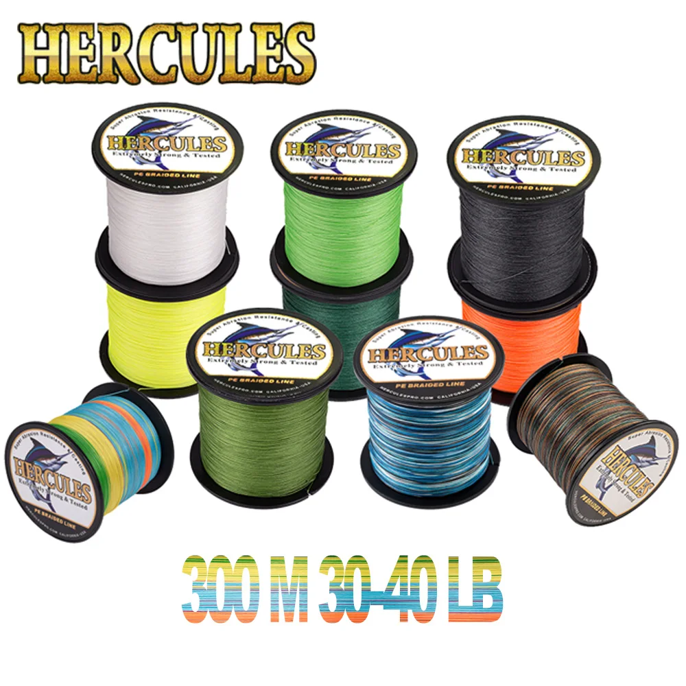 

Hercules Linha Multifilamento 8 Strands 100% PE Braided Line Fishing Line Carp Fly Fishing Cord 300m Wire 30-40LB Strong Pesca