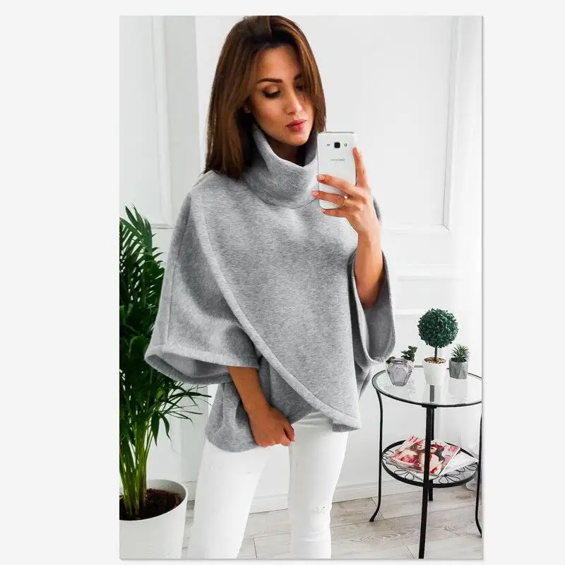 

2018 autumn fasion full turtleneck Sweater fasion flare sleeve the new Keep warm Sweater pullovers streetwear Sweater