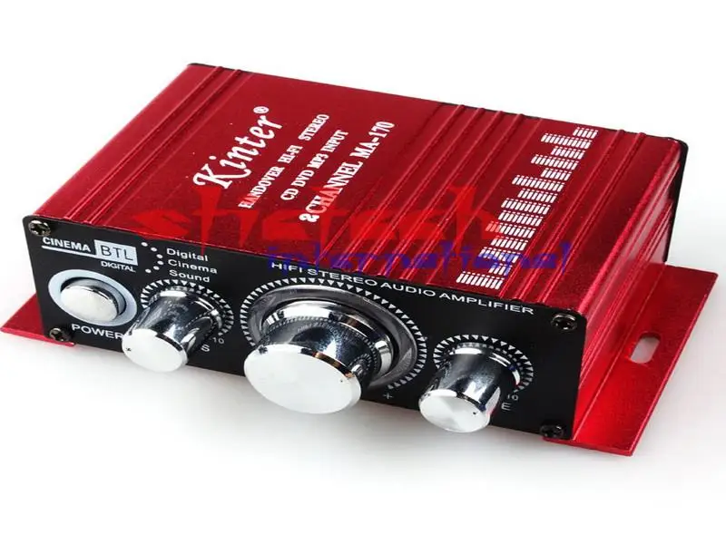 DHL или FedEx 80 шт. 12 В Kinter автомобильный аудио усилитель мощности MA-170 2 CH 2 канала передача hi-fi переключатель CD вход стерео дешевый