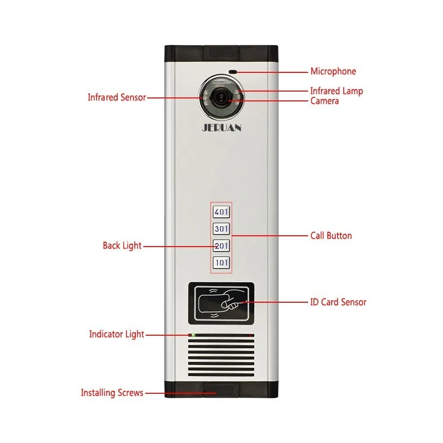 JERUAN проводной 4,3 дюймов ЖК-дисплей видео дверь домофон Системы комплект ручной монитор HD Камера 4/5 6/8/10/12 квартир