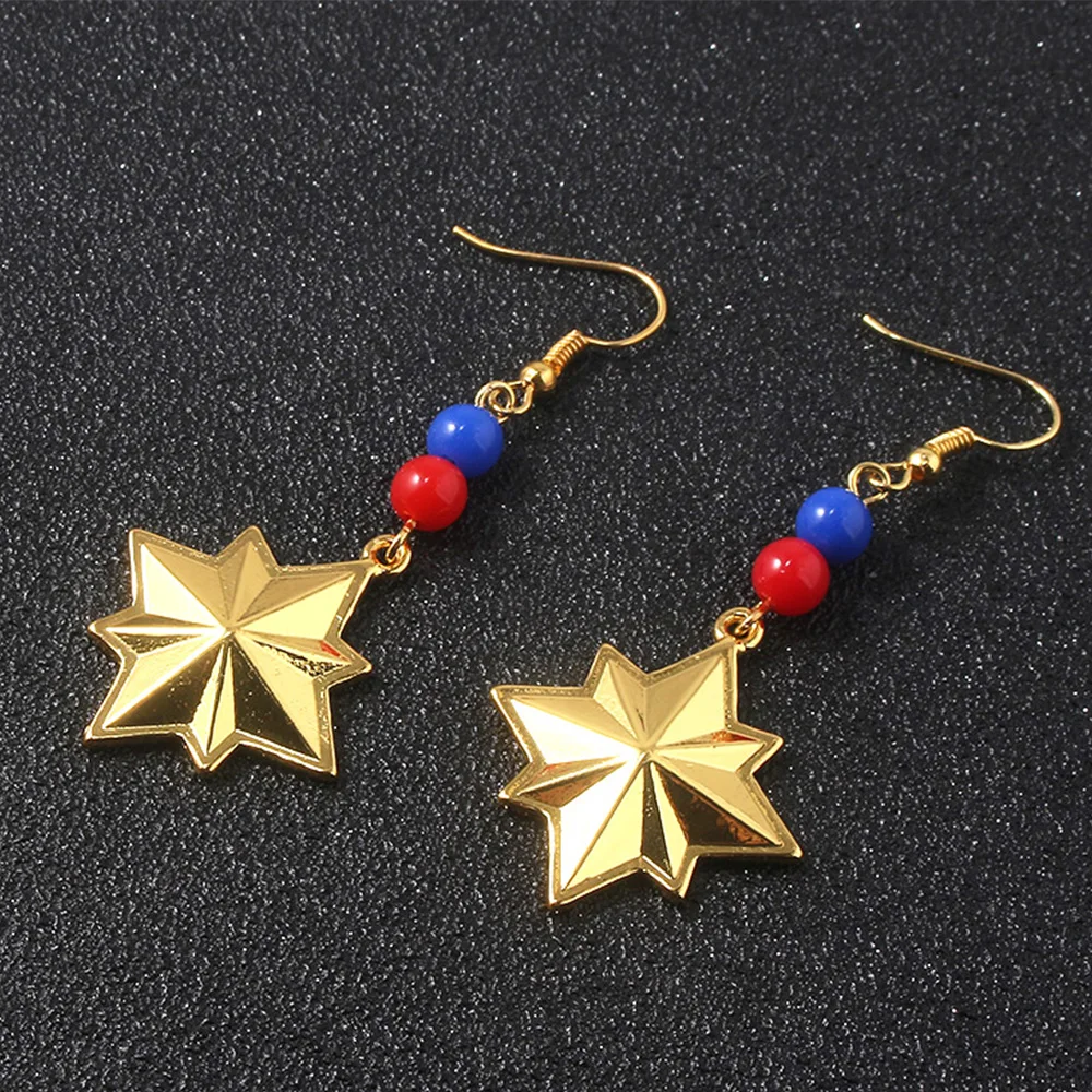 

Carol Danver Logo Earrings For Women Avengers 4 Superhero Gold Stud Earrings Fashion Jewelry Gifts