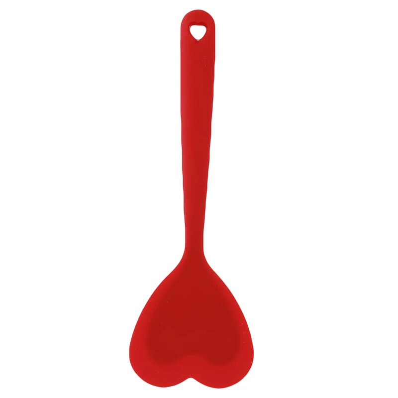 

Creative Silicone Cooking Utensil Red Heat Shape Turners Fried Steak Spatula Lovely Heat Resistant Utensils Kitchen Accessories