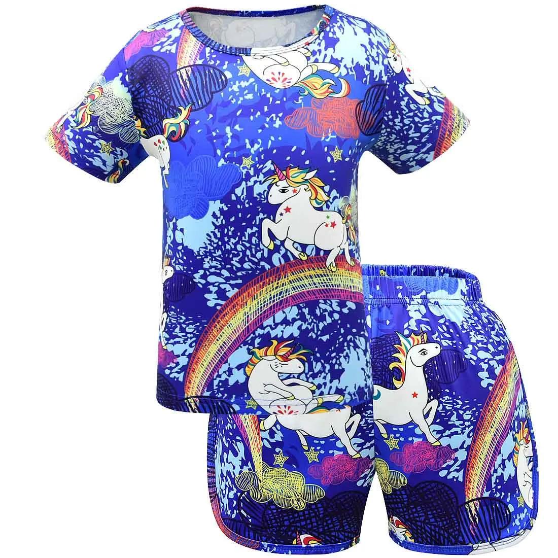 

Summer Kids Pajamas Boys and Girls Unicorn Pattern Clothes High Quality Children's Pajamas Set