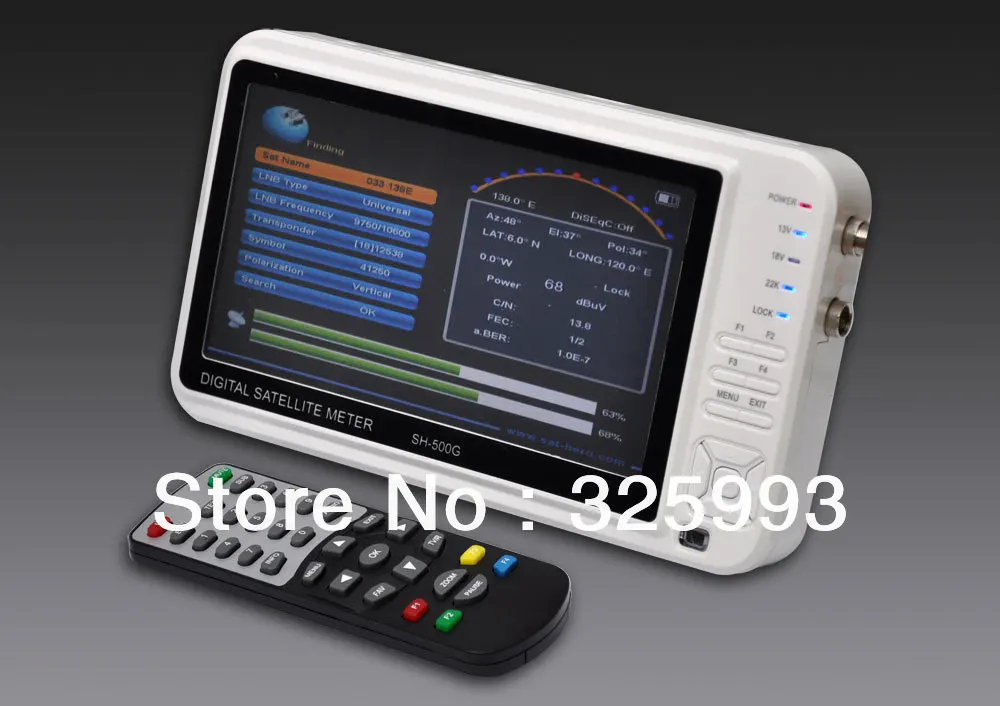 Sathero Digital Satellite Sat Finder Signal Meters SH 500G DVB S2 with USB interface, GPSin