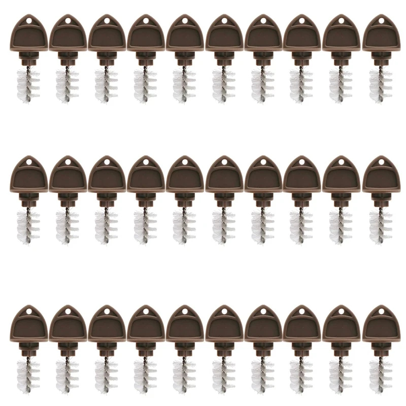 Beer Plugs Tap Brush, 30 Pack Beer Faucet Tap Cleaning Plug Hygiene Brush for Draft Beer Faucet Cap(Brown