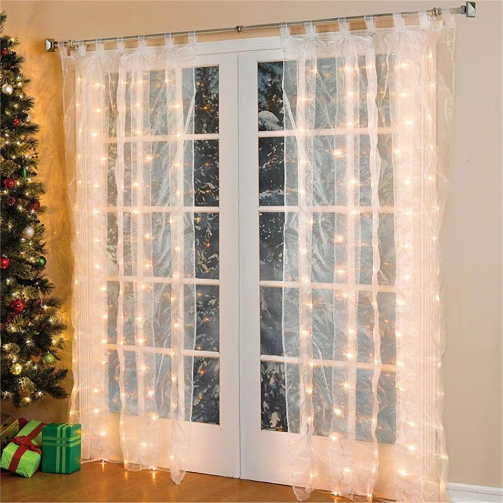 300 Icicle 8 Modes IP67 Window Curtain Lights Outdoor LED String Lights