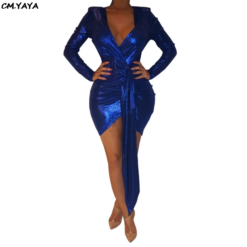 

2019 new women sexy deep v-neck tie up high waist irregular hem above knee bodycon mini club party midi dress 3 color GLSMR9273