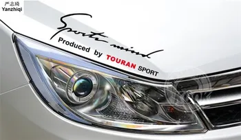

1pc Auto Front Head Lamp Eyebrow Sport Sticker Engine Hood PVC Decal Car Styling For Volkswagen VW Touran car Accessories