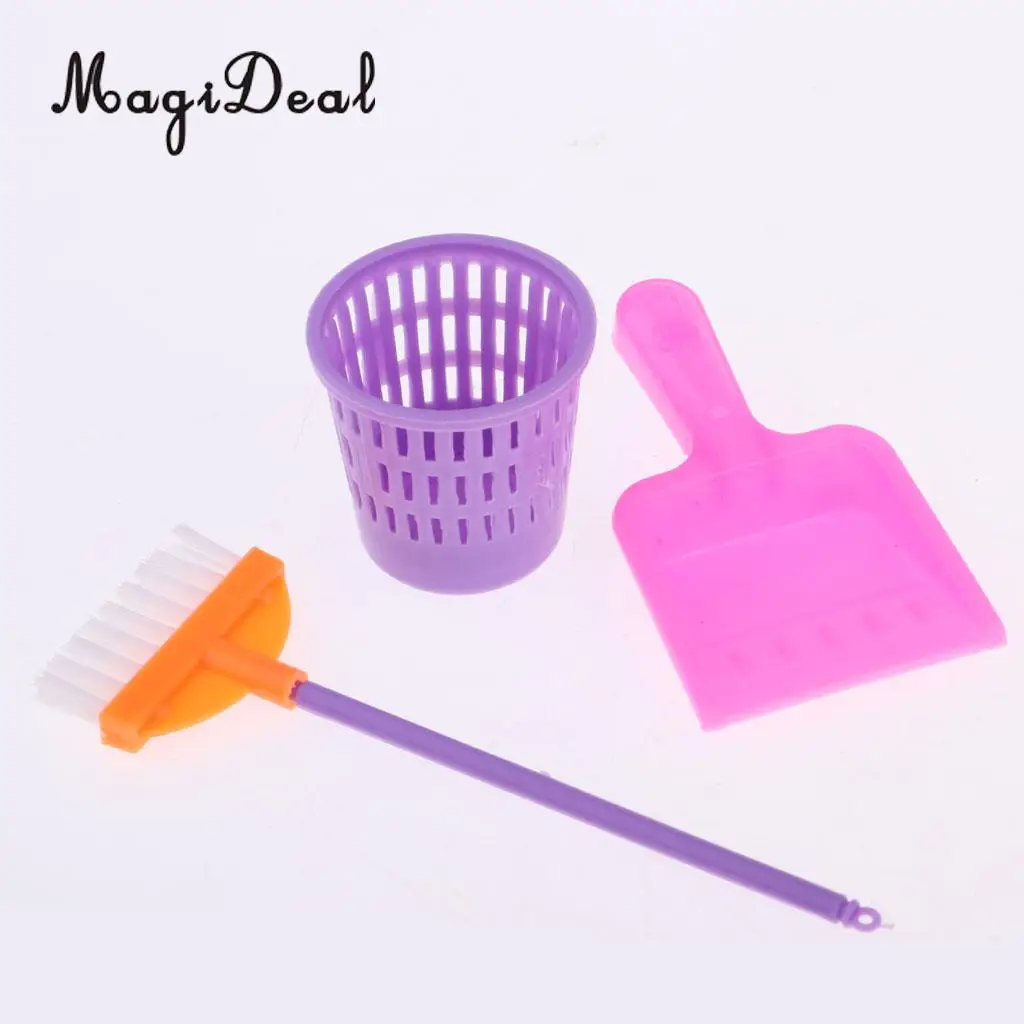 Miniature 15 Pieces Cleaning Tools Set Simulation Baby Supplies for 9-11inch Reborn Doll MellChan Doll Bedroom Accessories