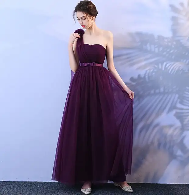 Grape Purple Colour Bridesmaid Dresses Wedding Party Dress Sexy