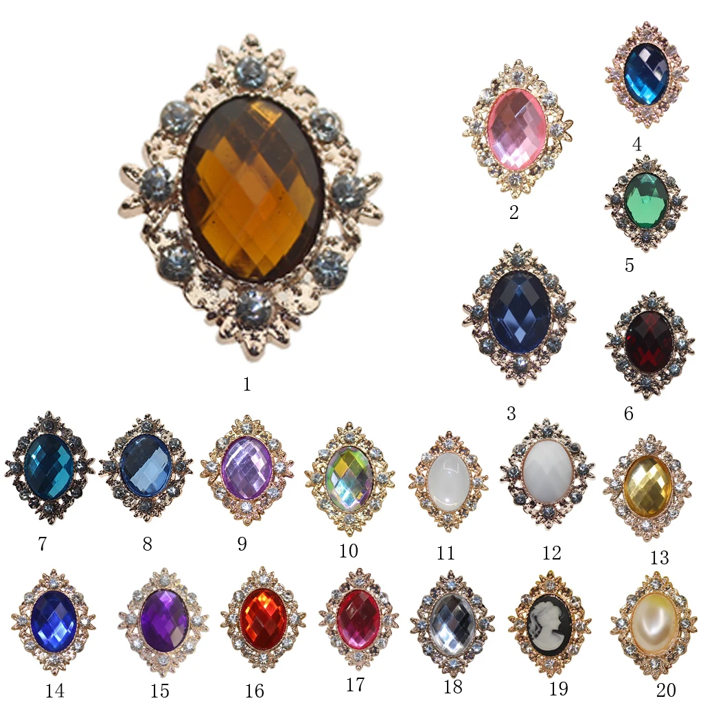 10 Crystal Rhinestone Buttons Flatback Cabochon Wedding Embellishments DIY Decor Beige