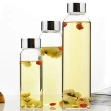 Modern Design My Bottle Water Tea Glass Milk Bottles Sports Cup Glass with Protective Bag 550ml Fruit Outdoor Portable Clear