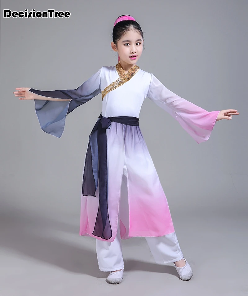 

2019 new ancient chinese costume chinese traditional folk dance children opera kids dynasty ming tang han hanfu dress girls